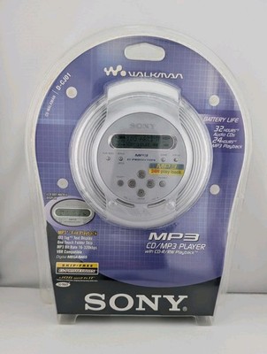 Vintage Sony D-CJ01 Portable CD Walkman MP3 Player Silver 2001