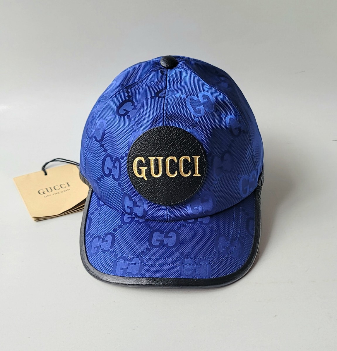 Gucci Blue Black Hat Baseball Cap S 57cm Off The Grid Unisex GG