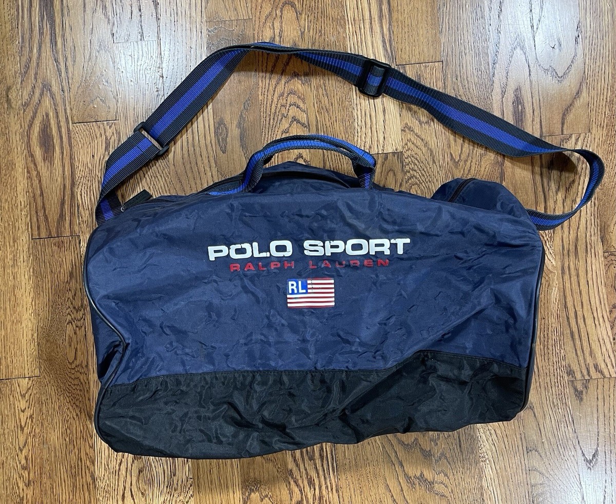 Vintage 90s Polo Ralph Lauren Polo Sport Duffle Bag Navy Blue | eBay