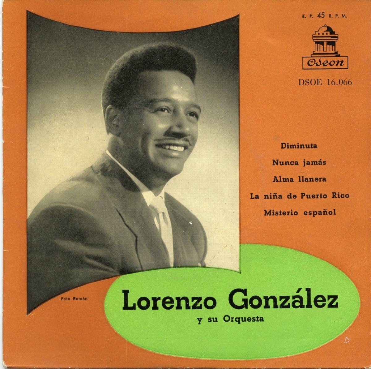 LORENZO GONZALEZ / Nunca Jamas / ODEON MSOE 16.066 Spain 1958 EP