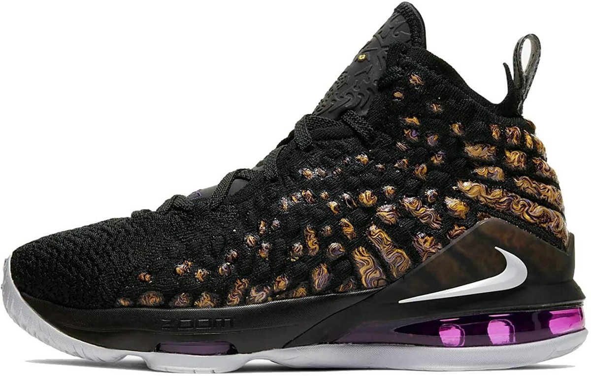 Nike LeBron XVII 17 GS LAKERS Black Eggplant Amarillo Purple