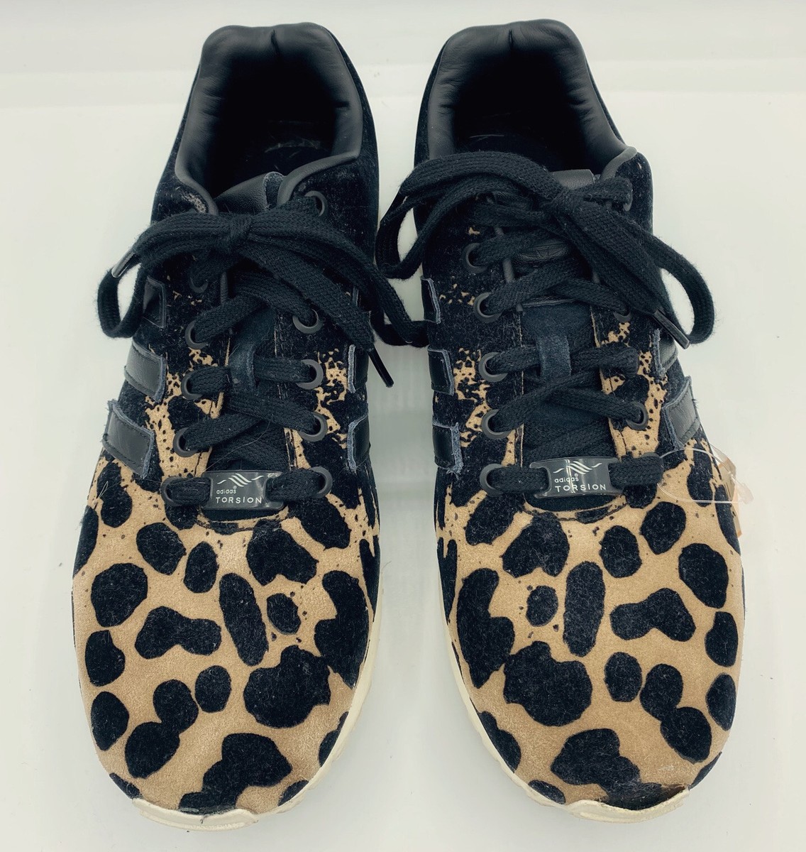 Adidas ZX FLUX-Torsion Lace-Up Cheetah Print Tennis Shoes Women's