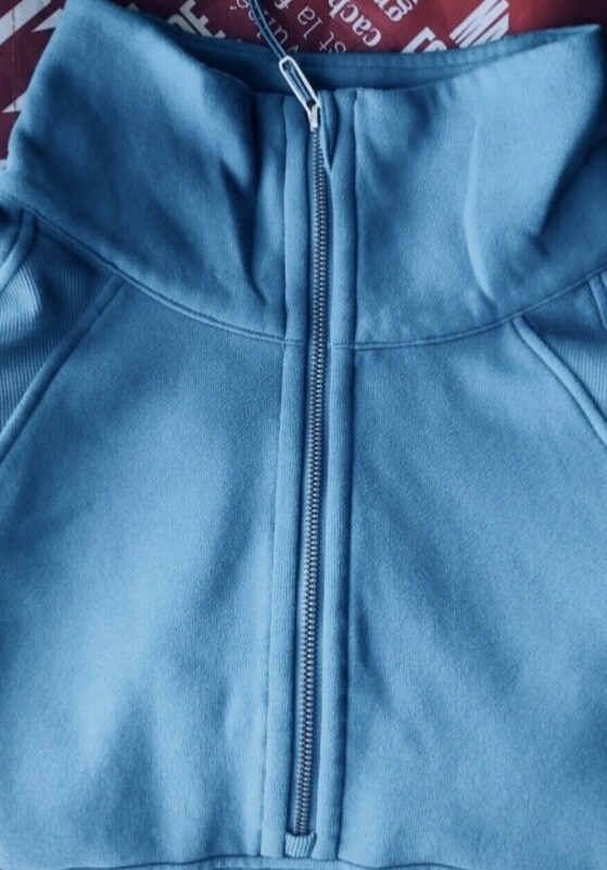 LULULEMON SCUBA OVERSIZED FUNNEL NECK HALF-ZIP~UTILITY BLUE~XL/XXL