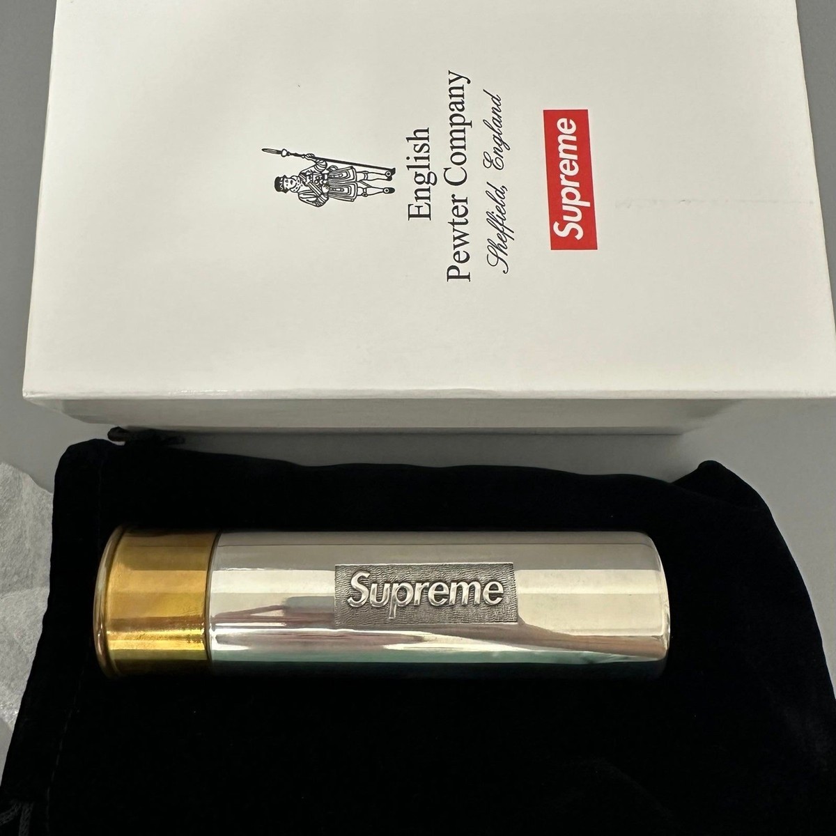 Supreme Shotgun Bullet Cartridge Flask English Pewter Company SS18