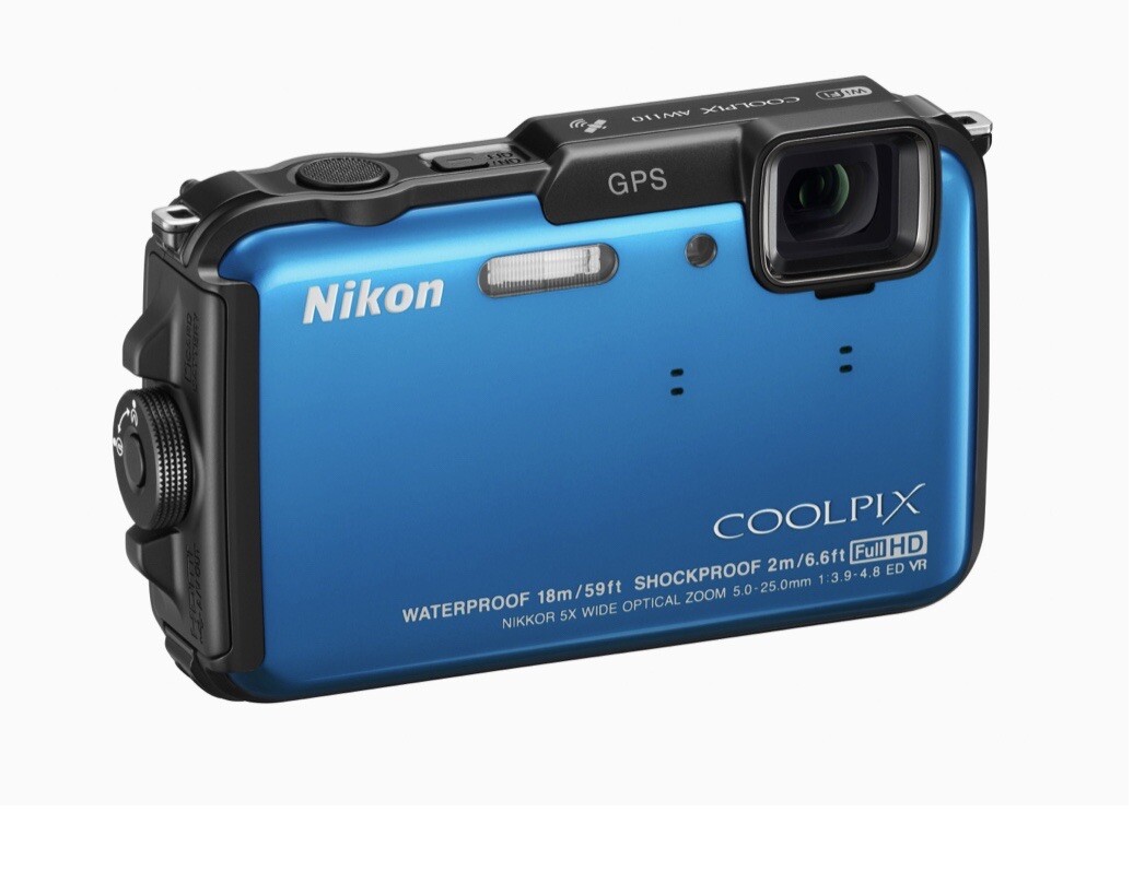 Nikon COOLPIX AW110 Waterproof 16MP Camera, Blue, WiFi, GPS, Full