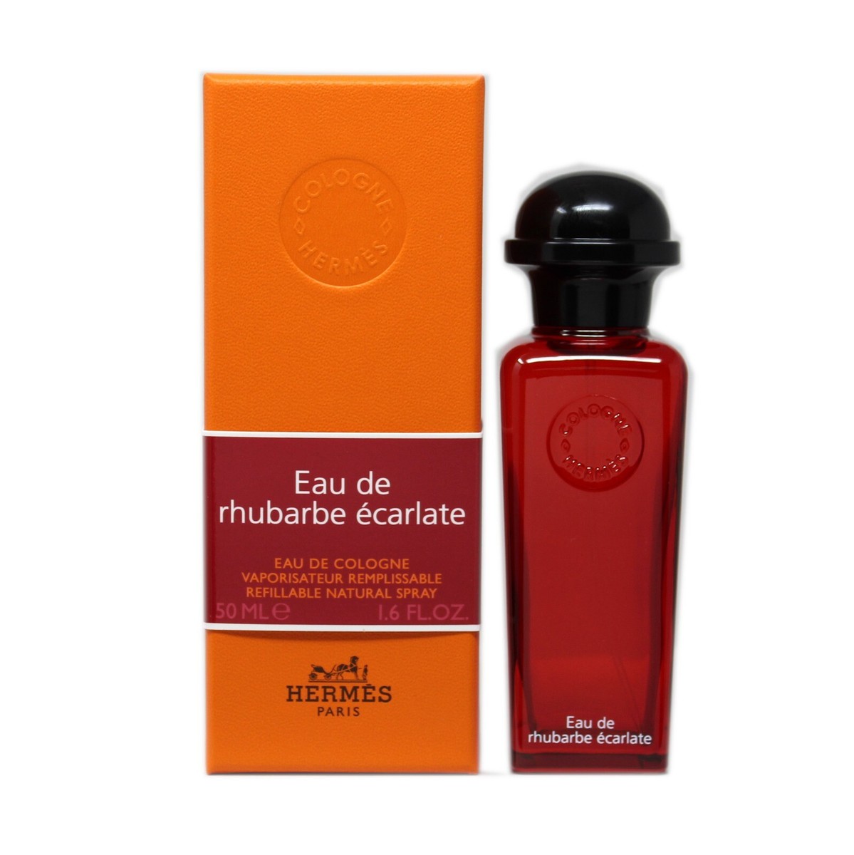HERMES EAU DE RHUBARBE ECARLATE EAU DE COLOGNE REFILLABLE SPRAY 50