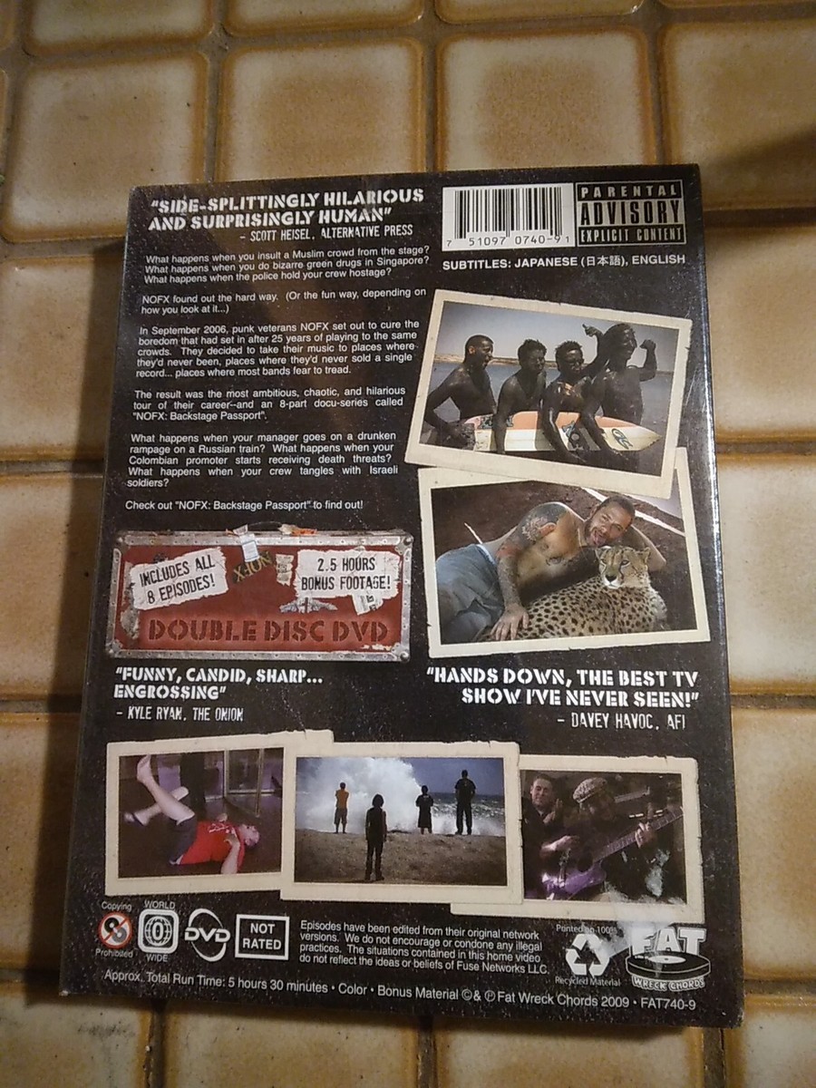 NOFX Backstage Passport - 2 DVD Set**SEALED**RARE**Fat Wreck