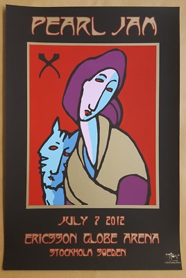 Pearl Jam Concert Poster by Stanley Mouse 7/07/2012 Stockholm