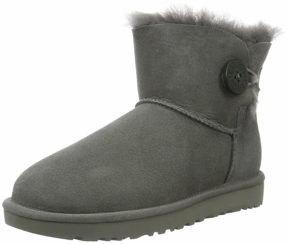Ugg Mini Bailey Button Ii Boots Grey New | eBay