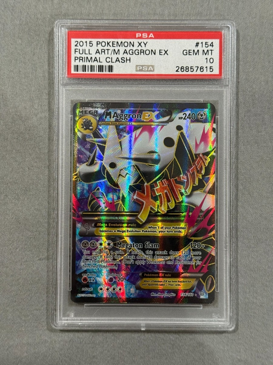 2015 Pokémon XY Primal Clash Mega M Aggron EX Full Art #154 PSA 10