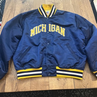 VINTAGE STARter Jacket Michigan Wolverines U of M Satin Bomber 80s
