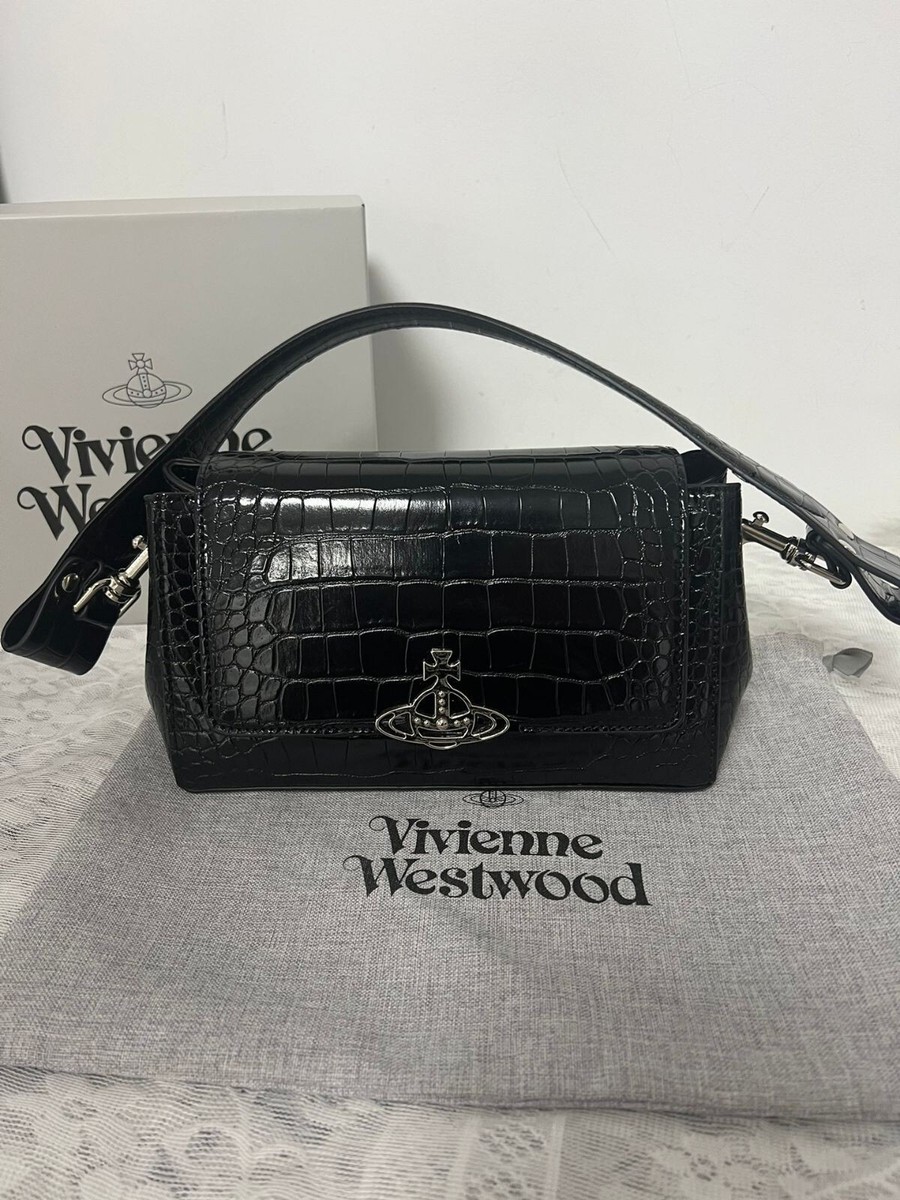 Vivienne Westwood Hazel Hand Shoulder Bag color Black Crocodile