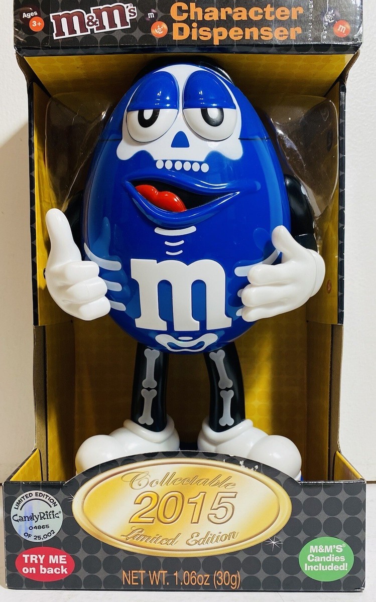 M&m Blue Skeleton Character Candy Dispenser 2015 Halloween for
