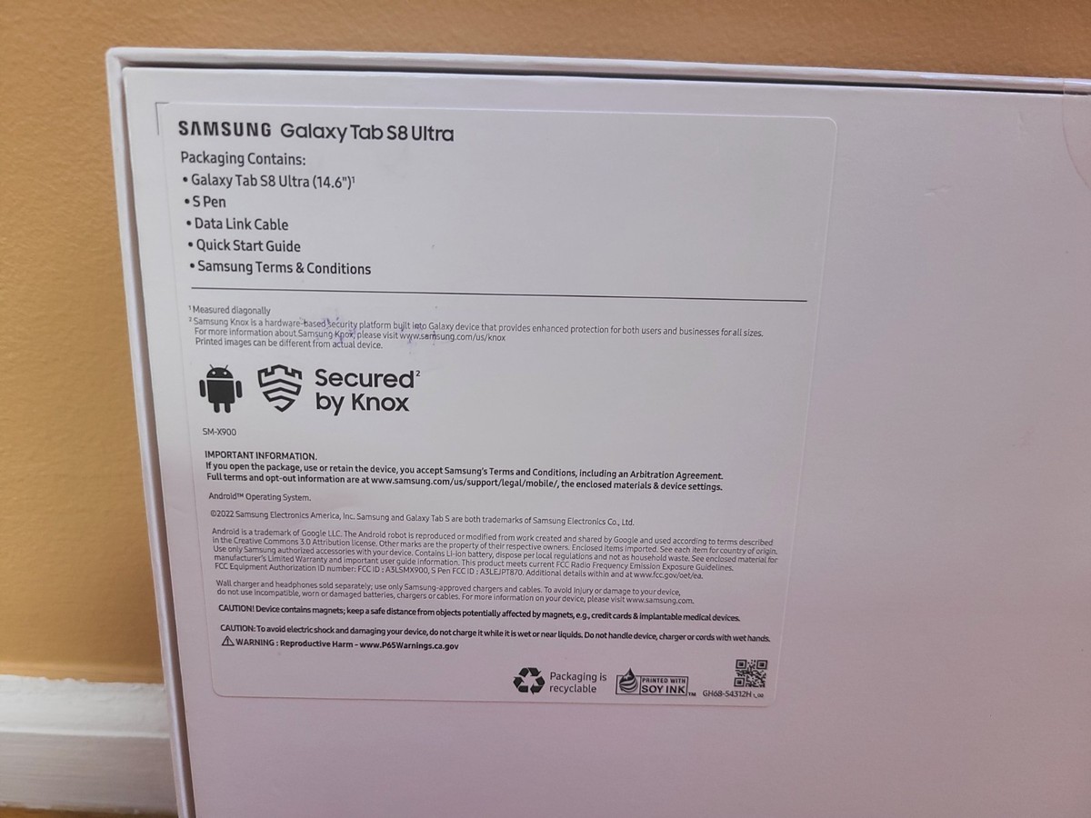 Samsung Galaxy Tab S8 Ultra SM-X900 128 GB, Wi-Fi, 14.6 in