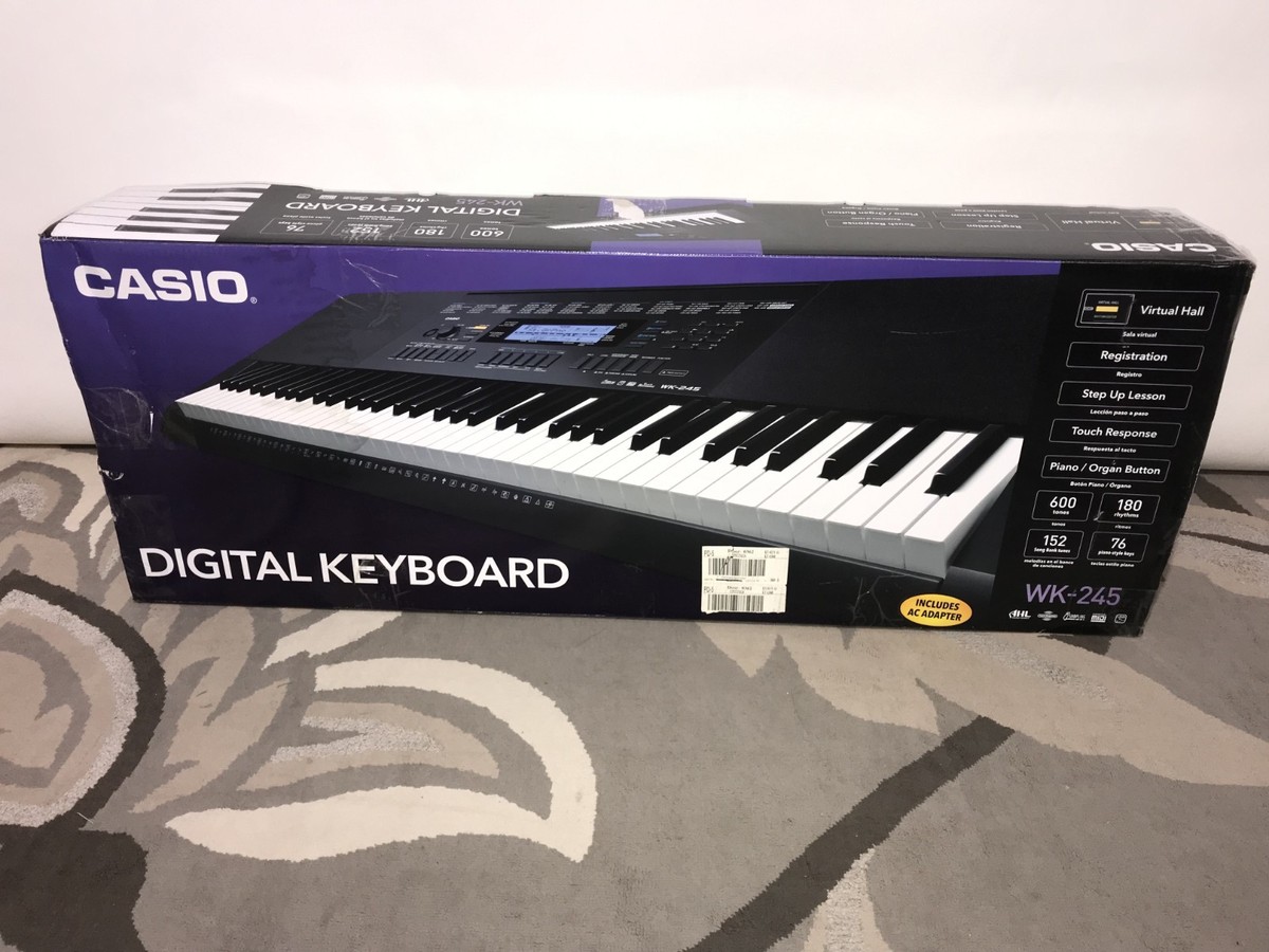 CASIO カシオ 電子キーボード WK-245 カバー付76鍵 ベーシック