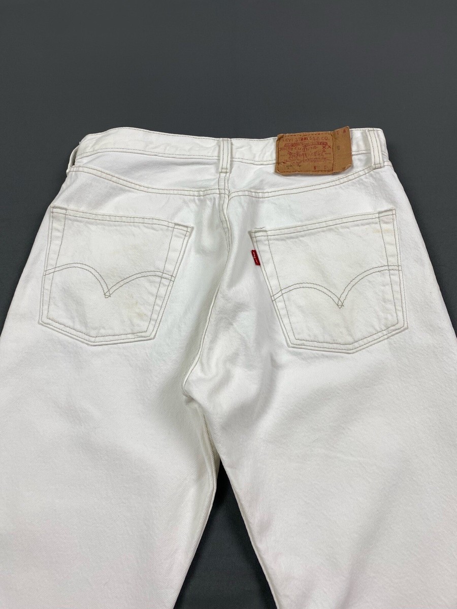 1990's Vintage Levi's 501 White Denim Jeans Pants | eBay