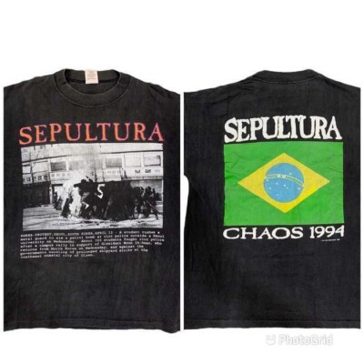 94 Sepultura Refuse/Resist Chaos Cotton Black Unisex T-shirt S-5XL