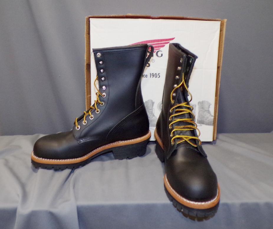 GREAT RED WING Made in USA 2218 BLACK Logger Work Boots MANY SIZES
