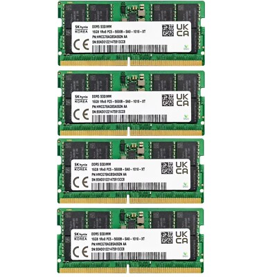 New SK Hynix 64GB (4X 16GB) DDR5 5600MHz PC5-44800 1RX8 Laptop