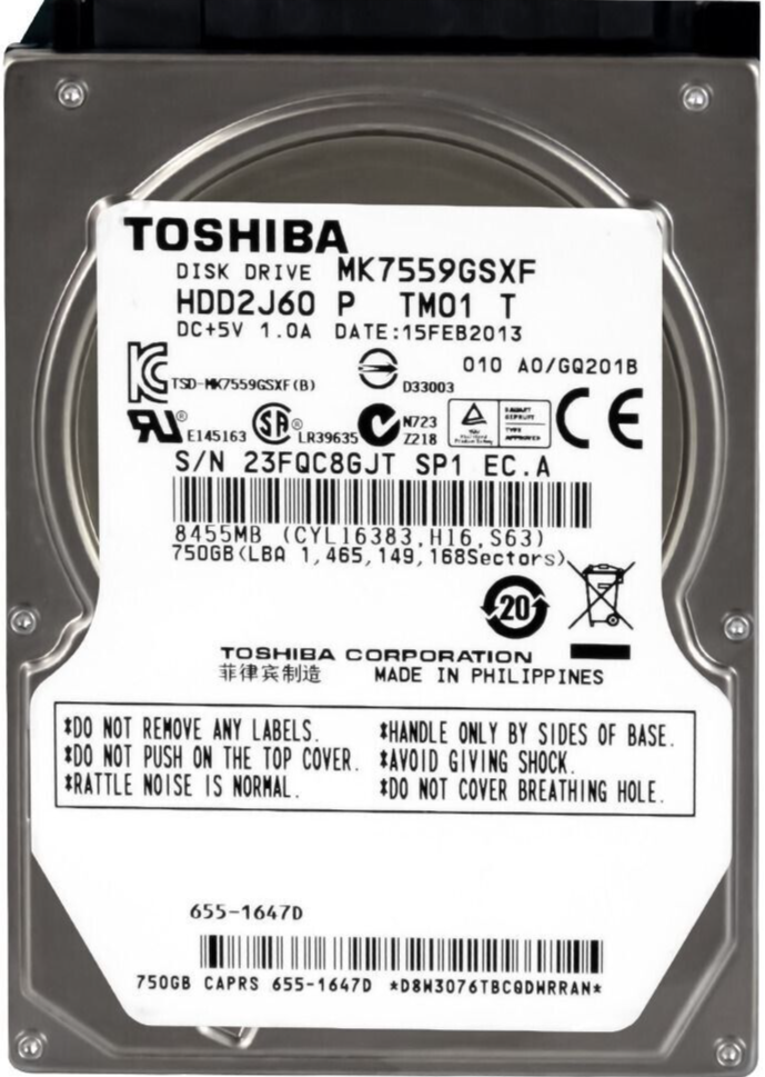 Toshiba 750GB Internal 5400RPM 2.5