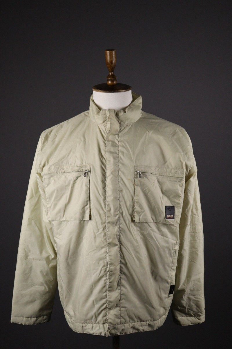 VERSACE SPORT Aqua Terra Beige Full Zip Multipocket Waterproof