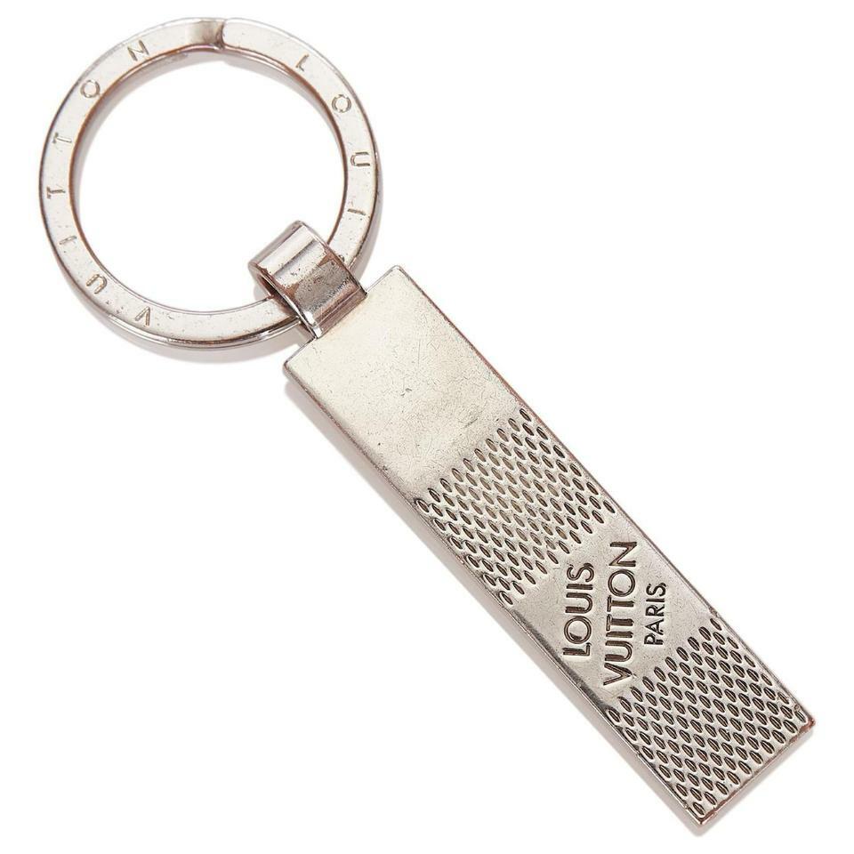 Louis Vuitton M67918 Silver Damier Keychain Keyring Key Charm