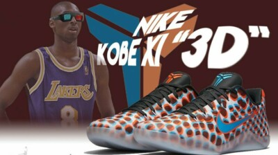 NIKE Kobe XI 11 Low 3D Cool Grey Red Blue MultiColor WTK What The