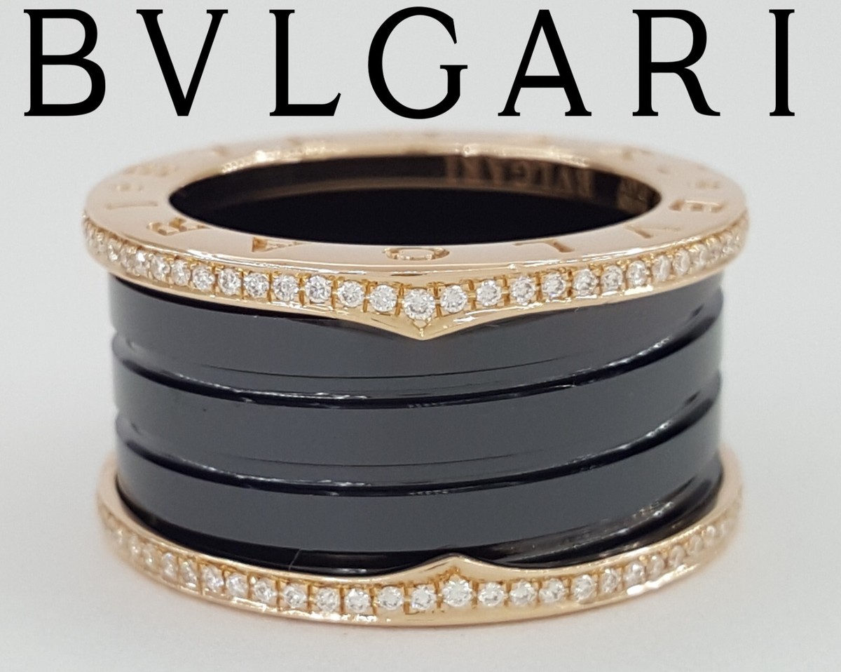Bvlgari Bulgari B.Zero1 Diamond Black Ceramic 18k Rose Gold Four