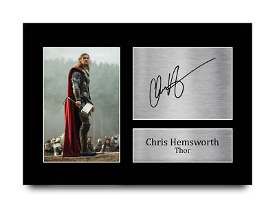Chris Hemsworth Signed A4 Framed Printed Autograph Print Thor