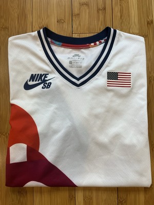 Mens Nike SB x Parra USA Federation Kit Olympics Skate Jersey