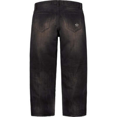 Supreme Distressed Loose Fit Selvedge Jean Washed Black | eBay