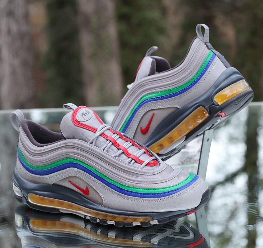 Nike Air Max 97 Nintendo 64 Men's Size 9 Grey Red Green Custom