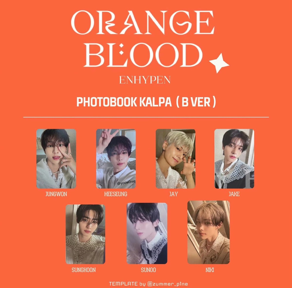 ENHYPEN ALBUM Mini6 Orange Blood Official Photocard【KSANA|KALPA