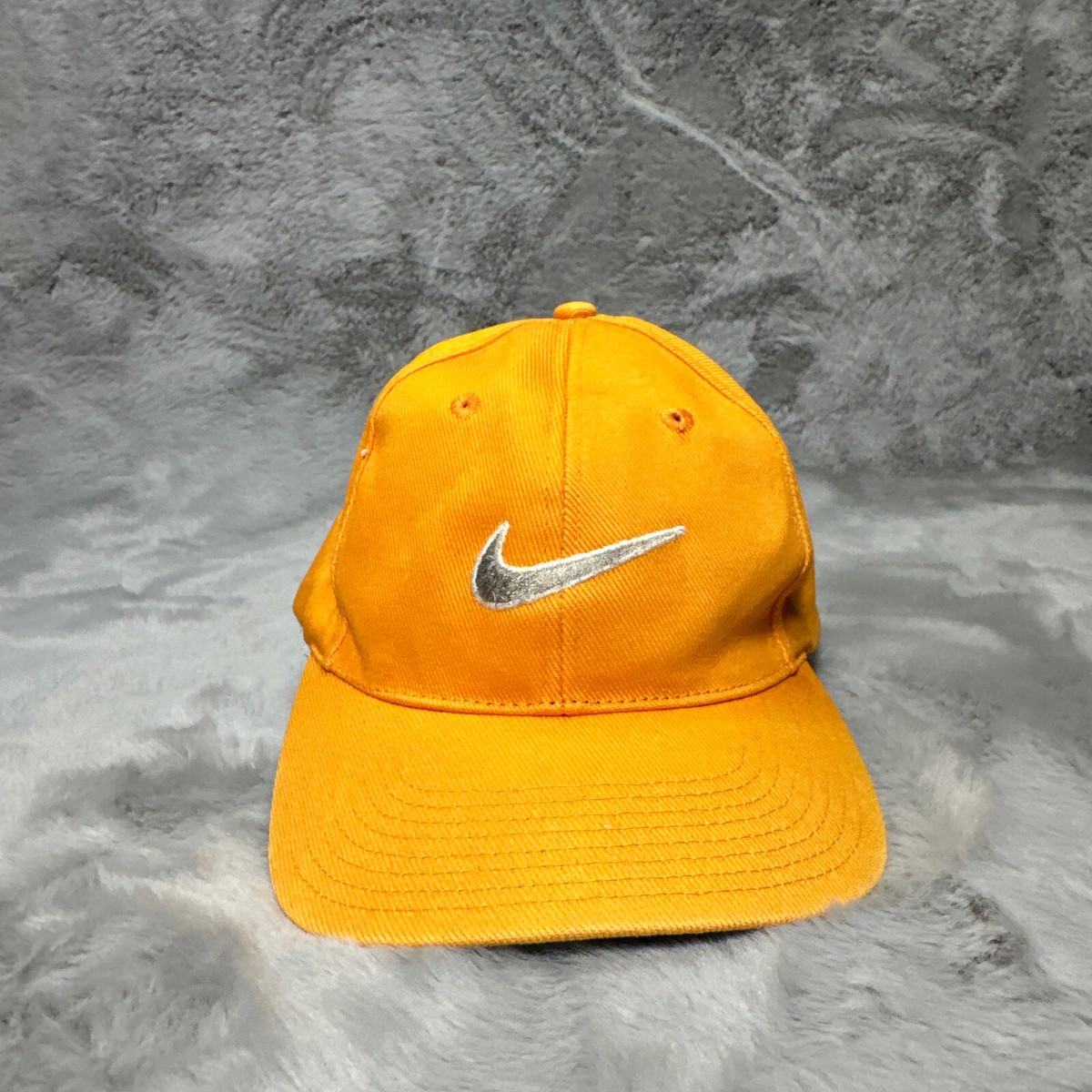 Vintage Nike Hat Cap Yellow Snap Back Center Swoosh 90's