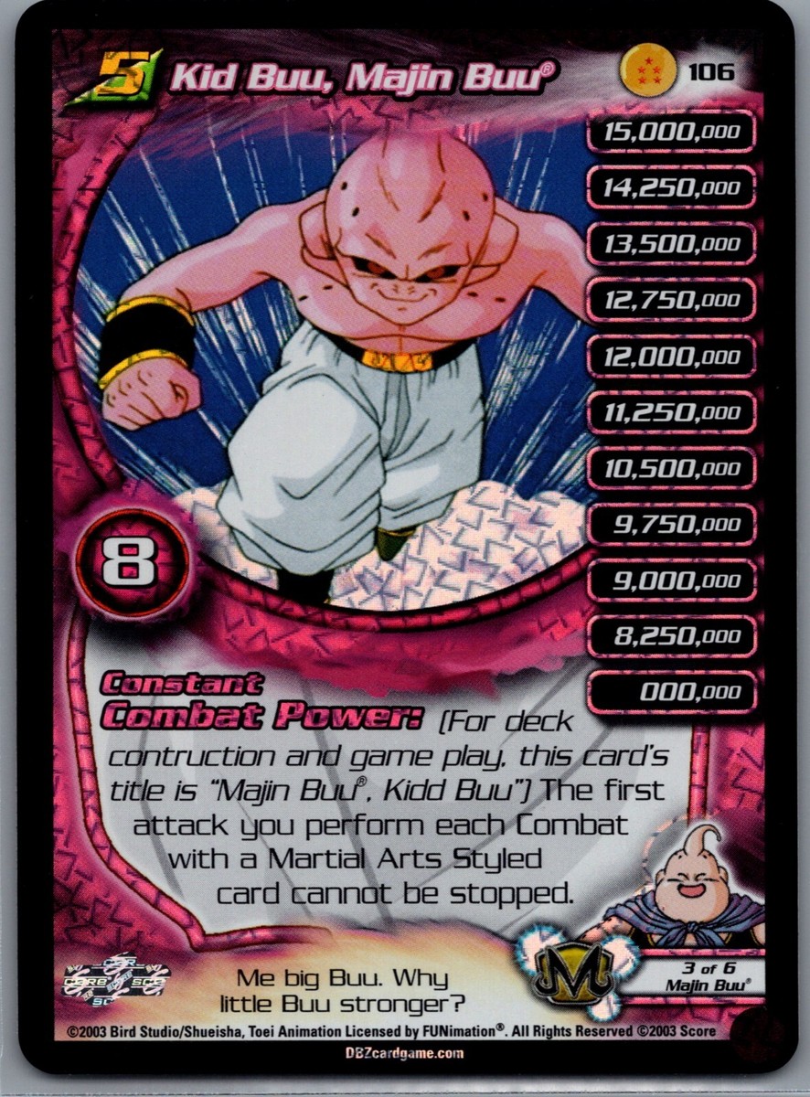 1x DBZ CCG KID BUU MAJIN BUU LV5 HOLO FOIL RARE 106 KID BUU SAGA