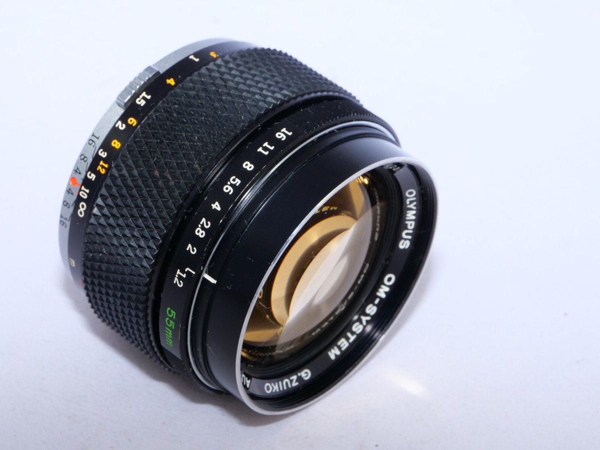 Olympus G. Zuiko Auto-S 55mm f1.2 FAST OM Normal Lens. Caps. CLA'd