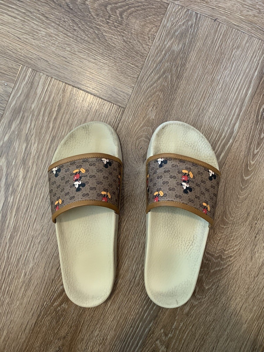 Gucci x Disney GG Supreme Mickey Mouse Slides Sandals (Size 39) | eBay