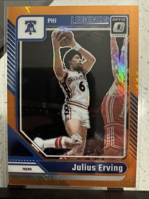 2024-25 Donruss Optic Orange Hyper Julius Erving #232 Philadelphia