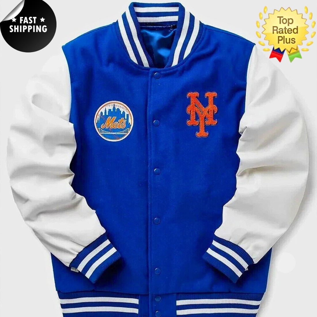 Men Era MLB Wordmark Varsity Jacket NY Mets Jacket | FAST SHIP