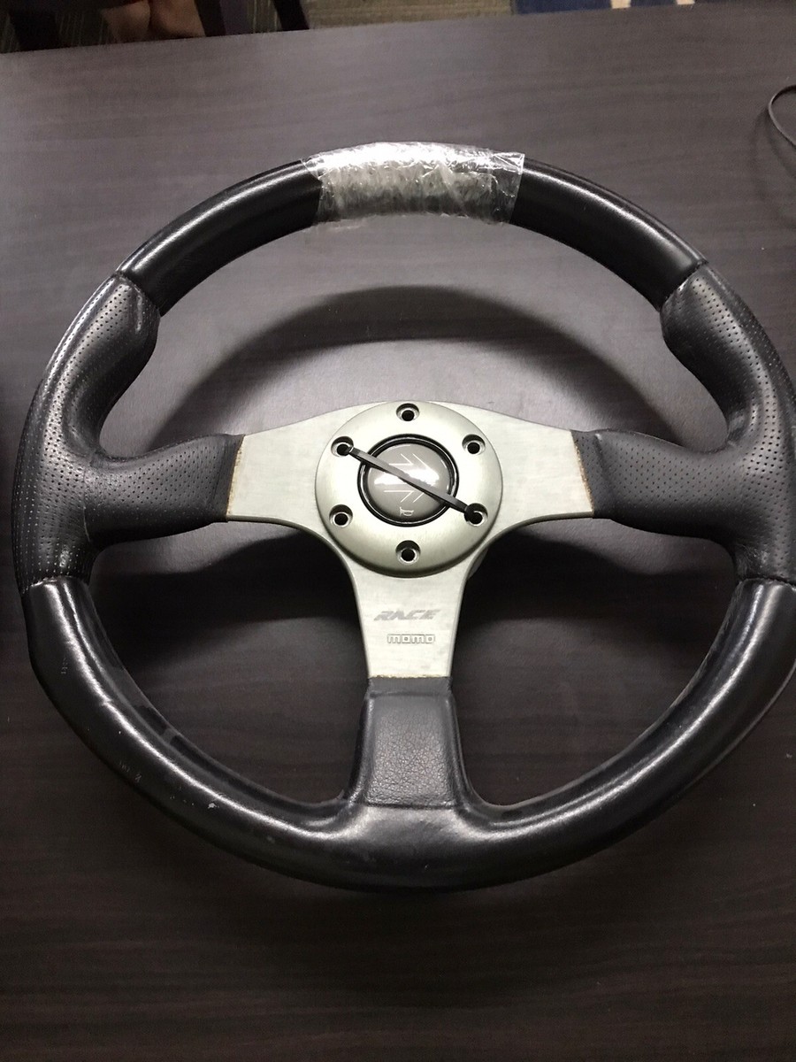 Momo Race Black Leather Steering Wheel TYP D35 KBA 70116 with horn