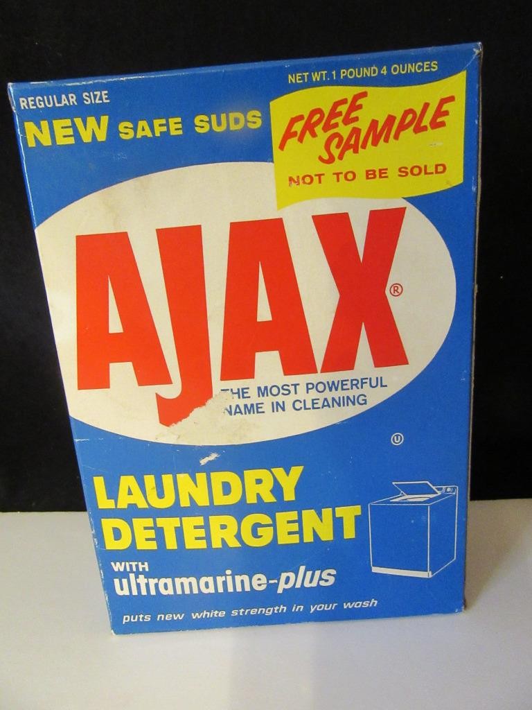 Vintage SEALED 60s AJAX Colgate Palmovie Laundry Soap Detergent