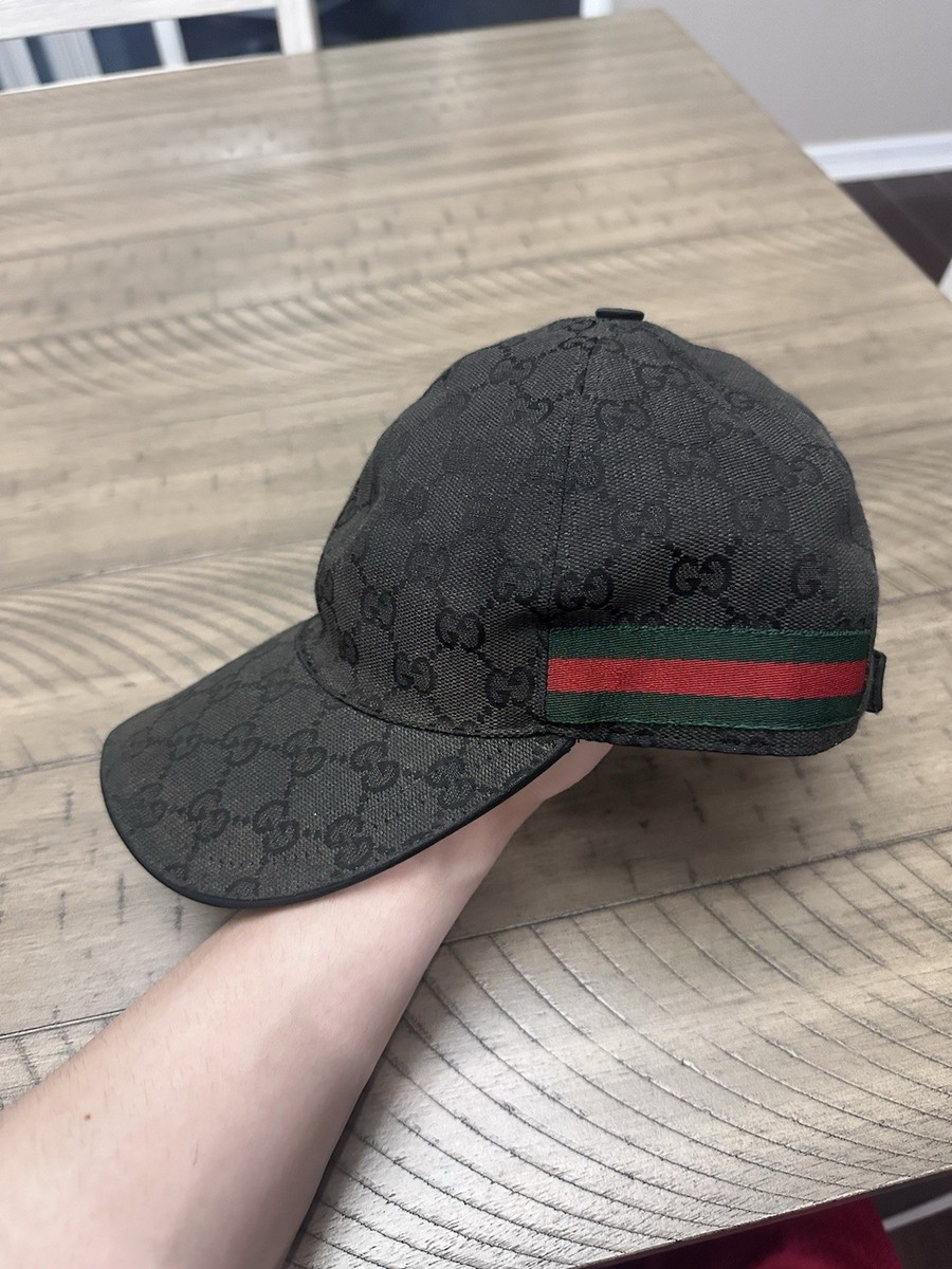 Gucci Monogram Black Hat Men Medium | eBay
