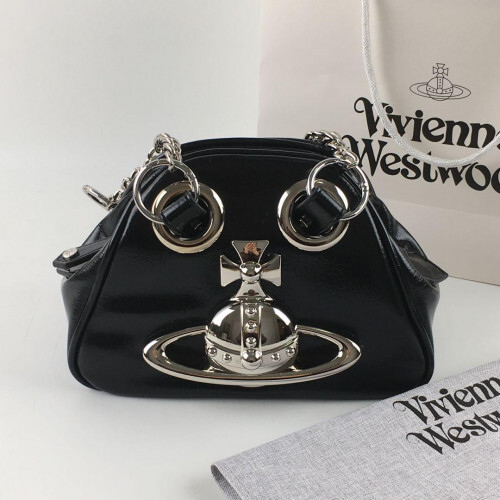 Vivienne Westwood leather big orb chain shoulder bag black New | eBay