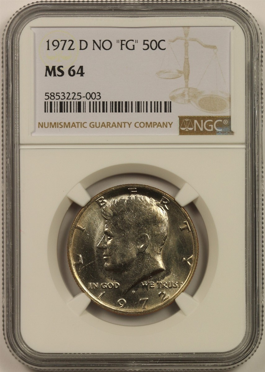 1972-D 50C NGC MS 64 Kennedy Half Dollar No 