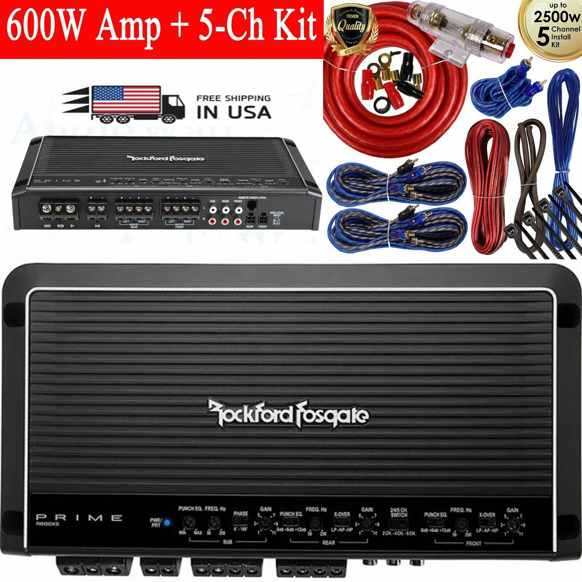 Rockford Fosgate Prime R600X5 600W 5-Channel Amplifier Class A/B +