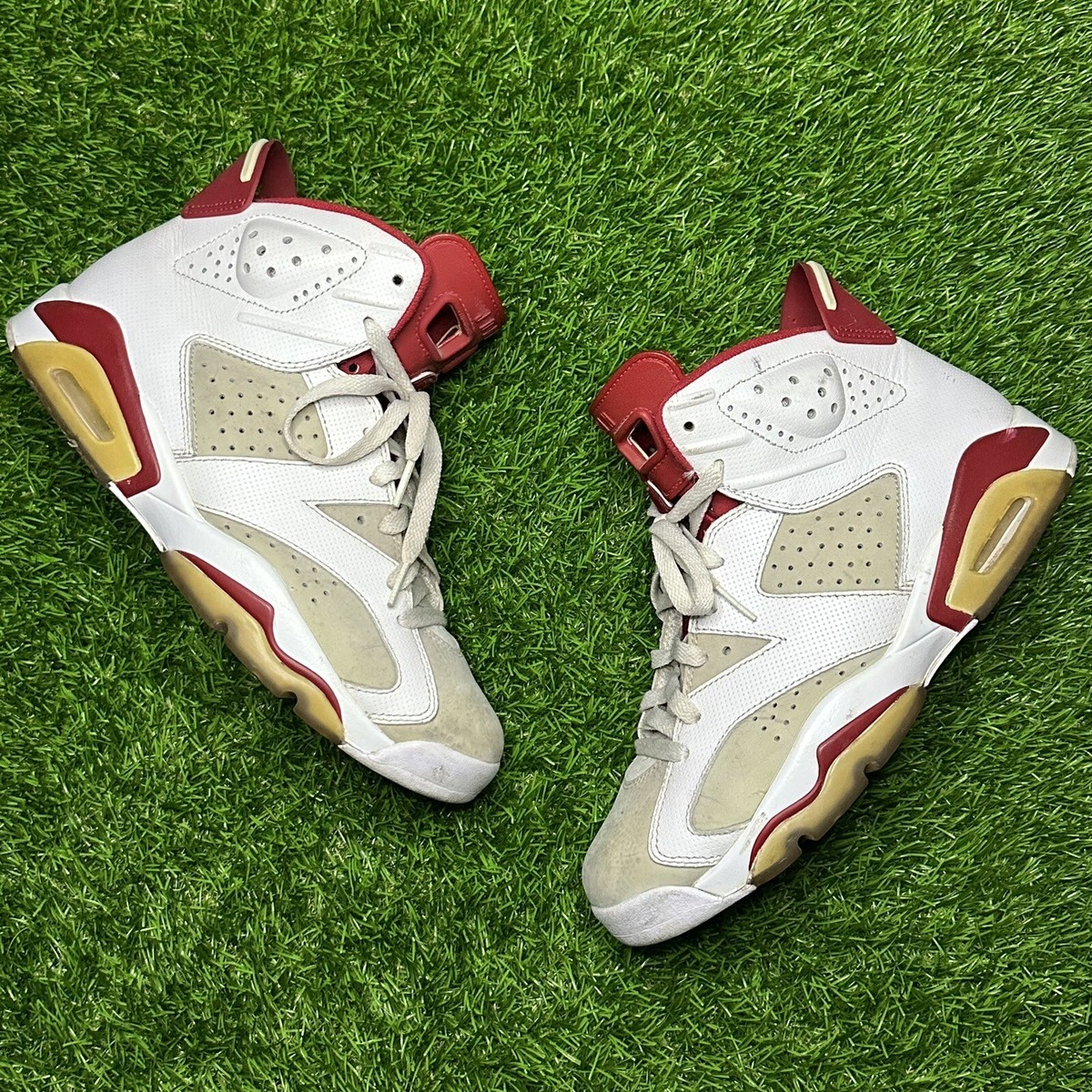 Nike Air Jordan 6 Retro Alternate Hare White Red 384664-113 Men's