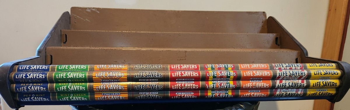 Vintage LIFESAVERS 9 Flavor Store Display Case Tin & Plastic 29