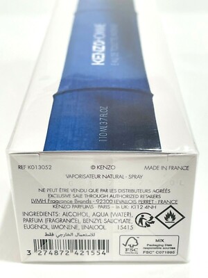 Kenzo Homme Eau De Toilette Intense 3.7 fl oz / 110 ml New Sealed