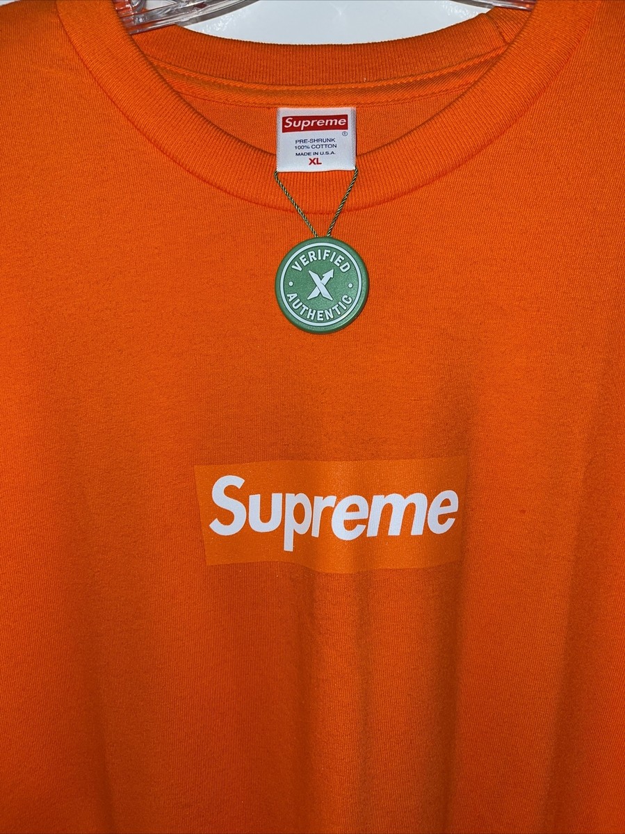 Supreme Box Logo L/S Tee Orange Size XL FW20 | eBay