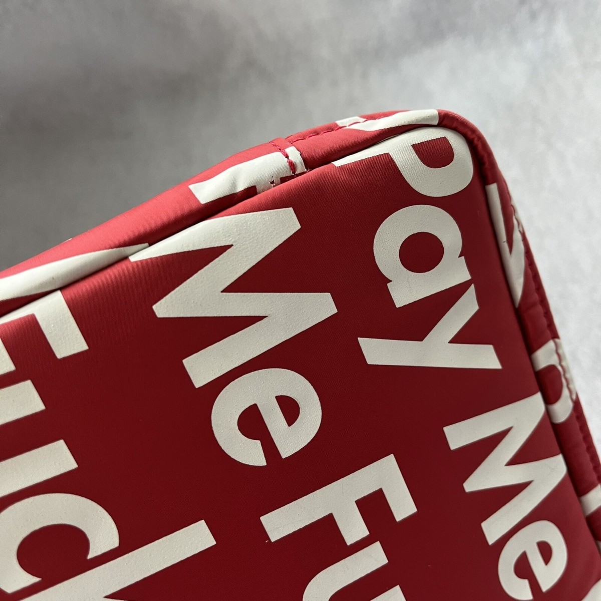 SUPREME x PORTER YOSHIDA Red Ipad Case Zip Around F*ck You Pay Me